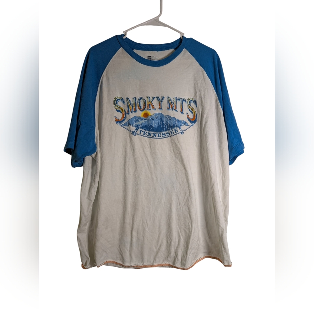 GAP Blue and White Short Sleeve Tee